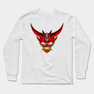 Cyber Oni Mask-Red Yellow Long Sleeve T-Shirt